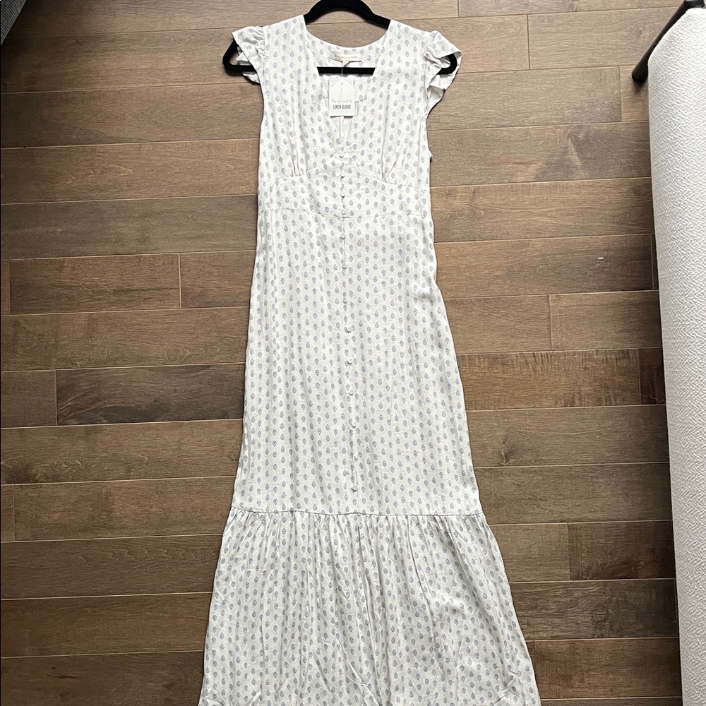 Linen Blend Maxi Dress NWT Monteau Los Angeles - Picture 2 of 7
